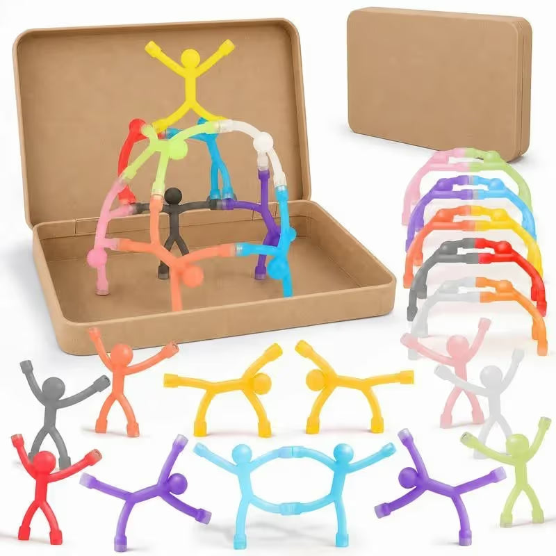 Ten standard magnetic silicone figures in the transparent-color assortment